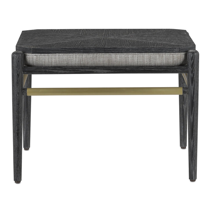 Visby Ottoman-Currey-CURY-7000-0281-Stools & OttomansLight Pepper/Brushed Brass-Muslin-8-France and Son