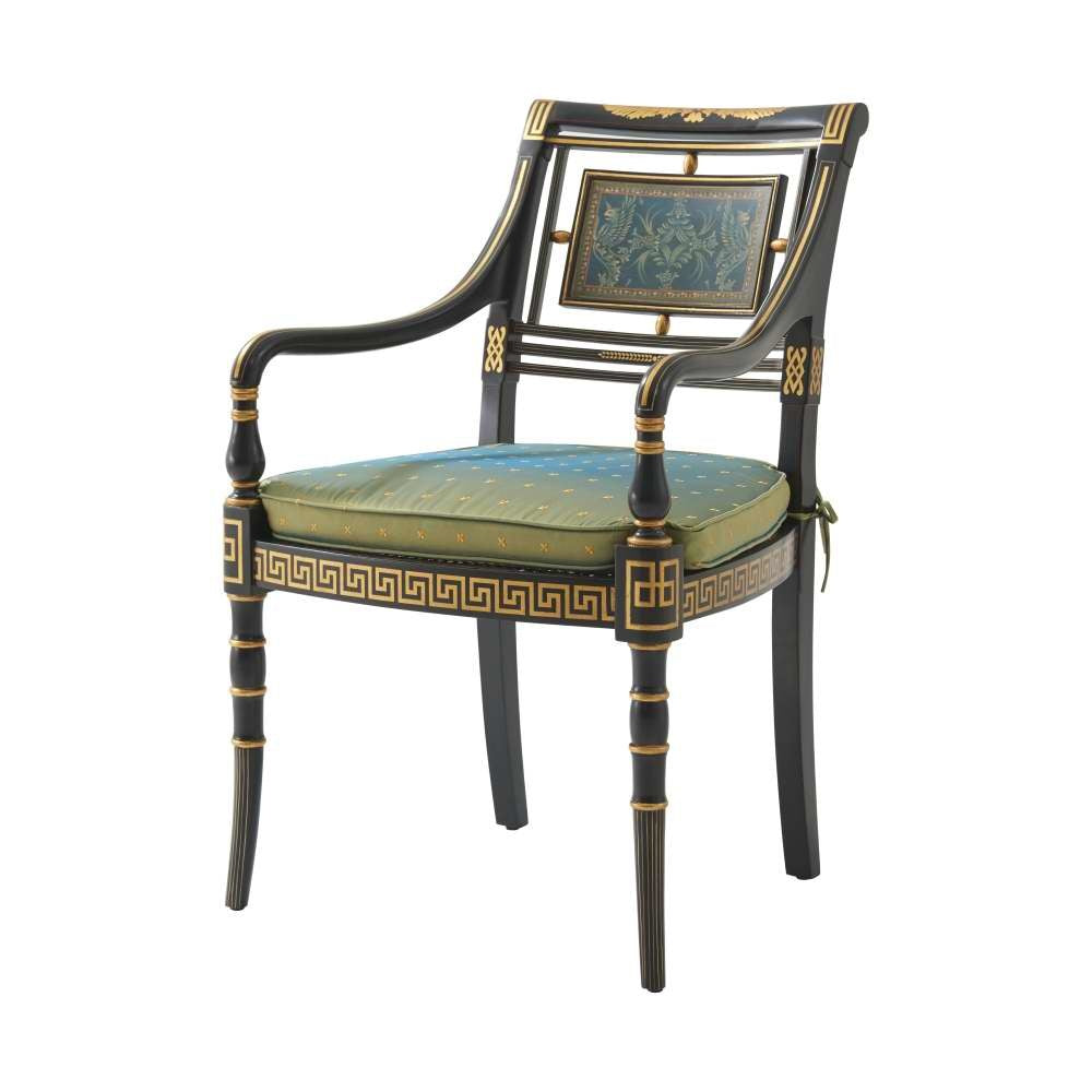 Wooden Arm Chair-Theodore Alexander-THEO-AL41019.1ABM-Dining Chairs-1-France and Son