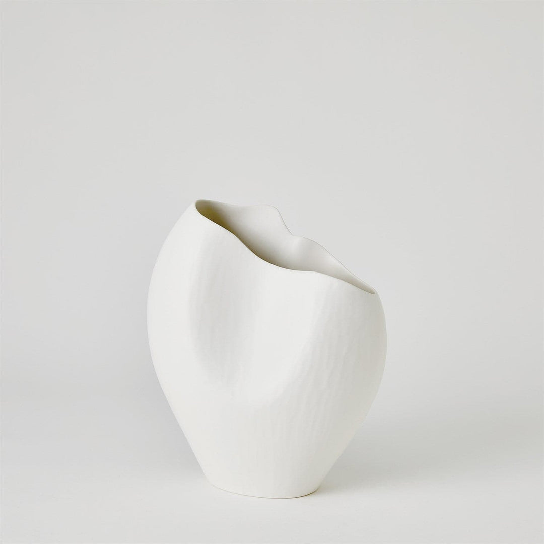 Horn Vase-Global Views-GVSA-1.10887-VasesSmall-Matte White-1-France and Son