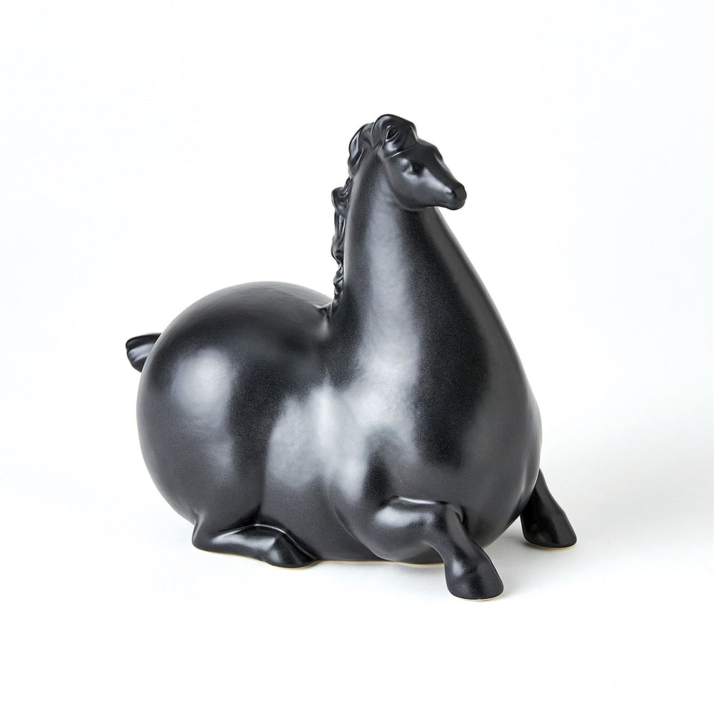 Horse Collection-Global Views-GVSA-1.10911-Decorative ObjectsMatte Black-Libertino Horse-2-France and Son
