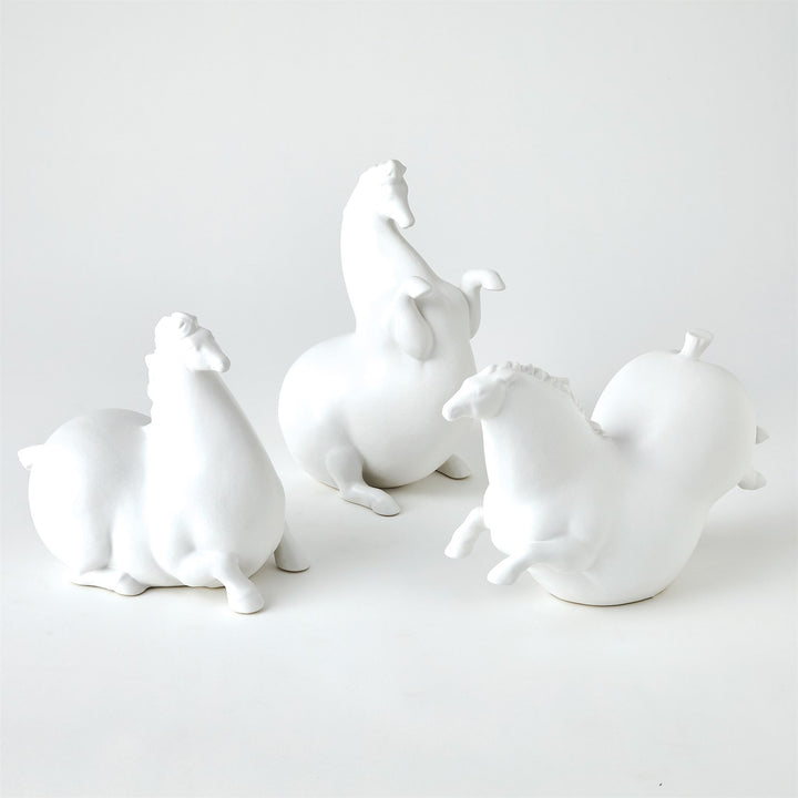 Horse Collection-Global Views-GVSA-1.10914-Decorative ObjectsMatte White-Libertino Horse-3-France and Son