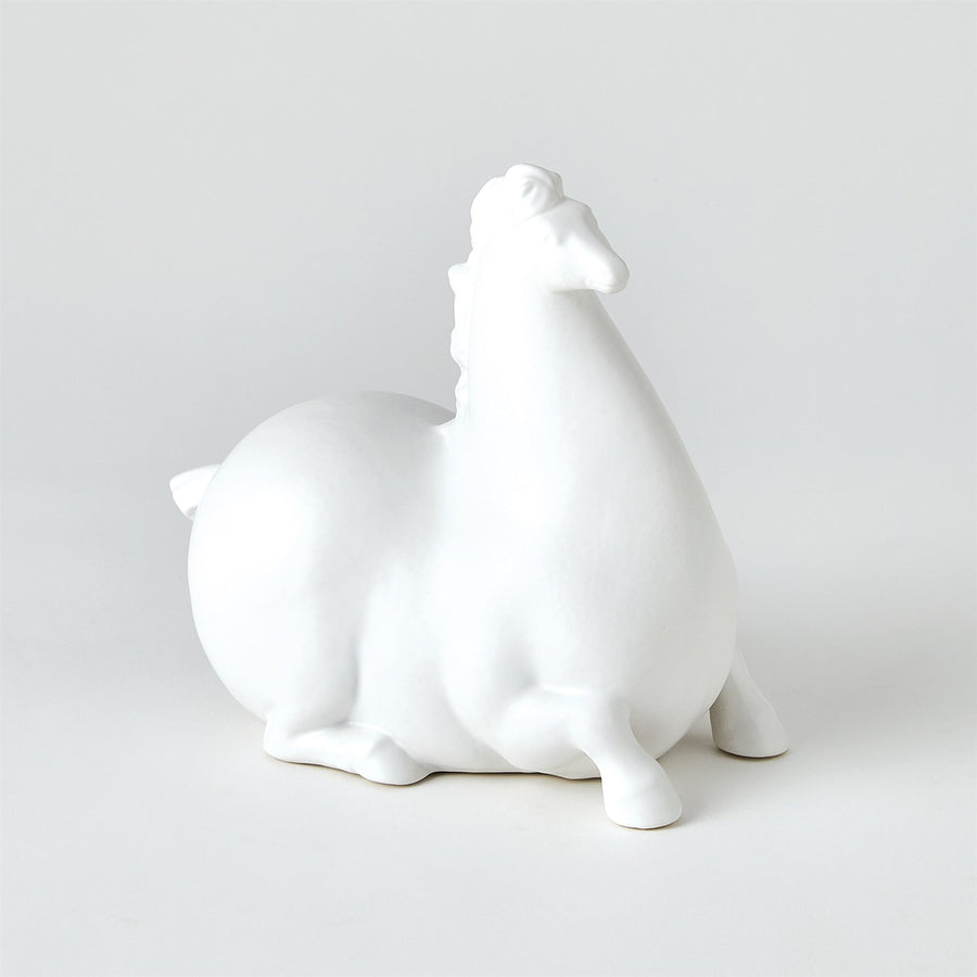 Horse Collection-Global Views-GVSA-1.10914-Decorative ObjectsMatte White-Libertino Horse-1-France and Son