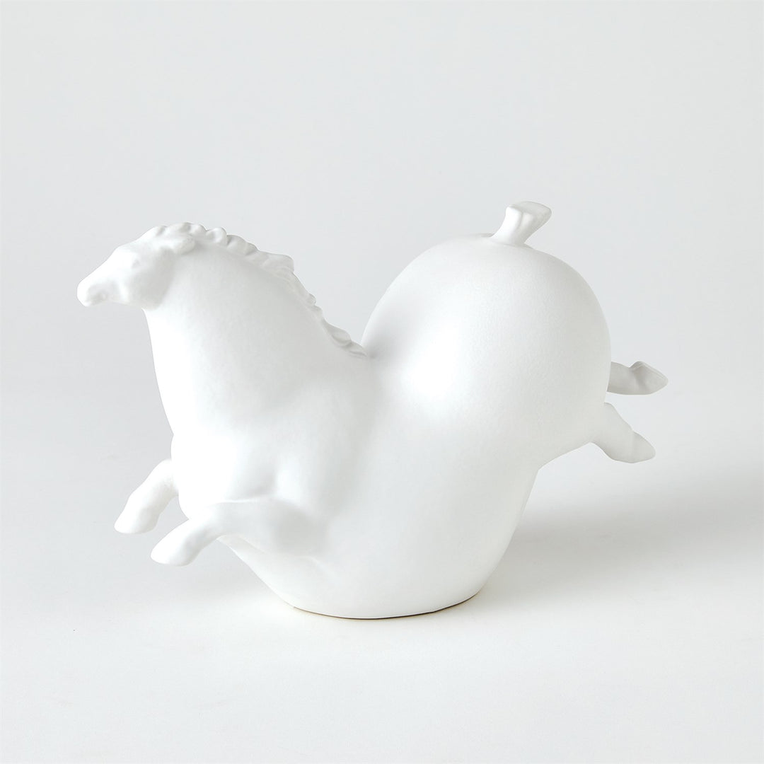 Horse Collection-Global Views-GVSA-1.10915-Decorative ObjectsMatte White-Friesian Horse-5-France and Son