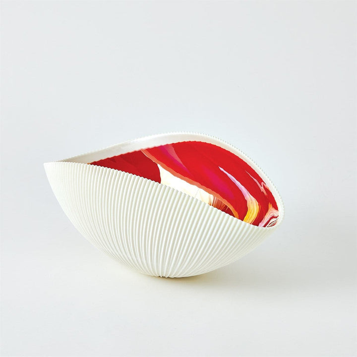 Pleated Bowl-Global Views-GVSA-3.31782-DecorMedium-Deep Red-5-France and Son