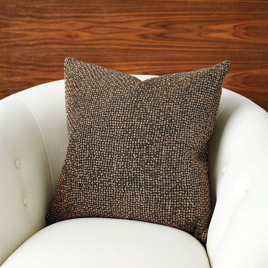 Bugle Beaded Pillow - Gold/Gunmetal-Global Views-GVSA-7.91559-Pillows-2-France and Son