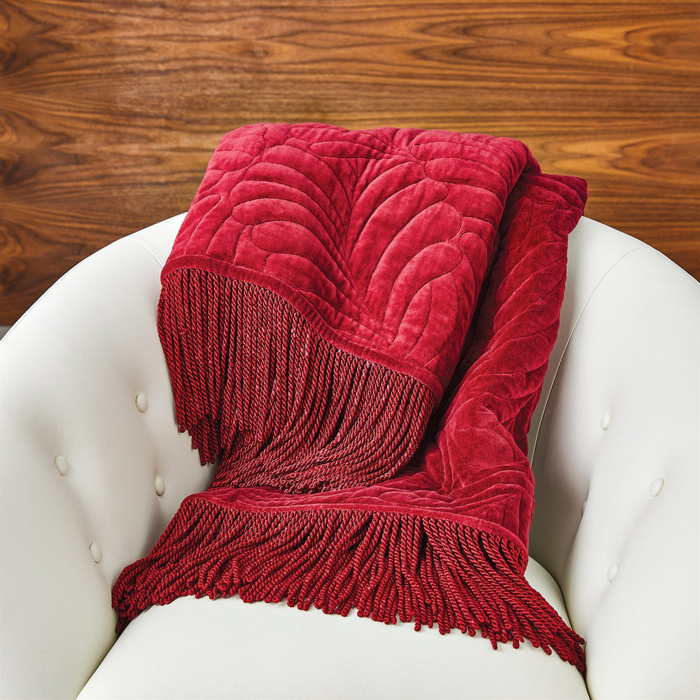 Velvet Parlor Throw - Red-Global Views-GVSA-9.93819-Throws-1-France and Son