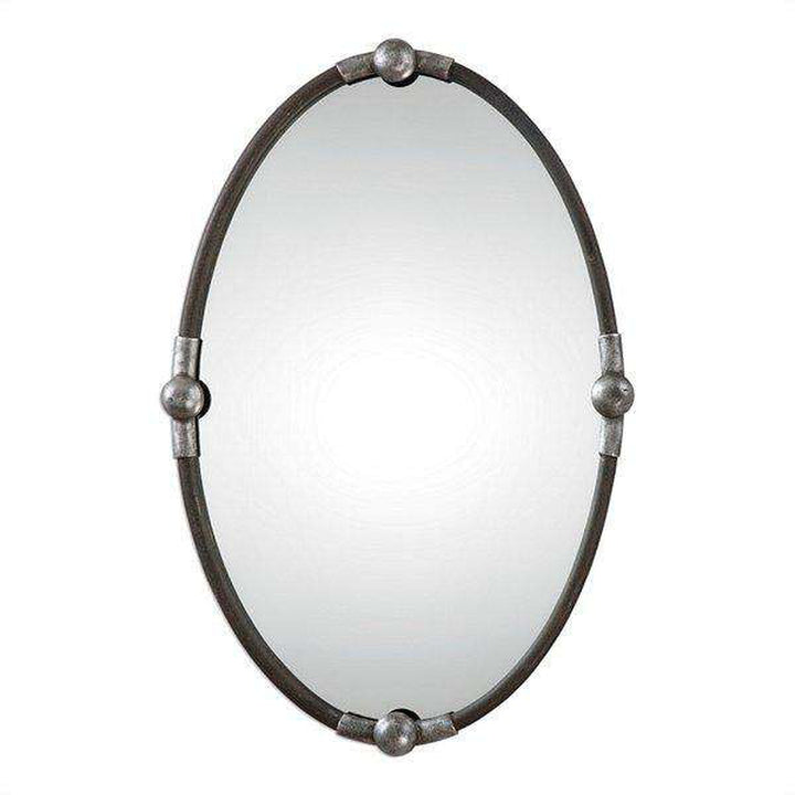 Carrick Black Oval Mirror-Uttermost-UTTM-09064-Mirrors-1-France and Son