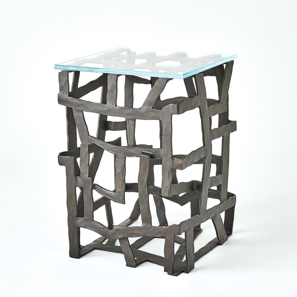 Fragments End Table-Global Views-GVSA-7.91587-Console TablesBlackened Iron-2-France and Son