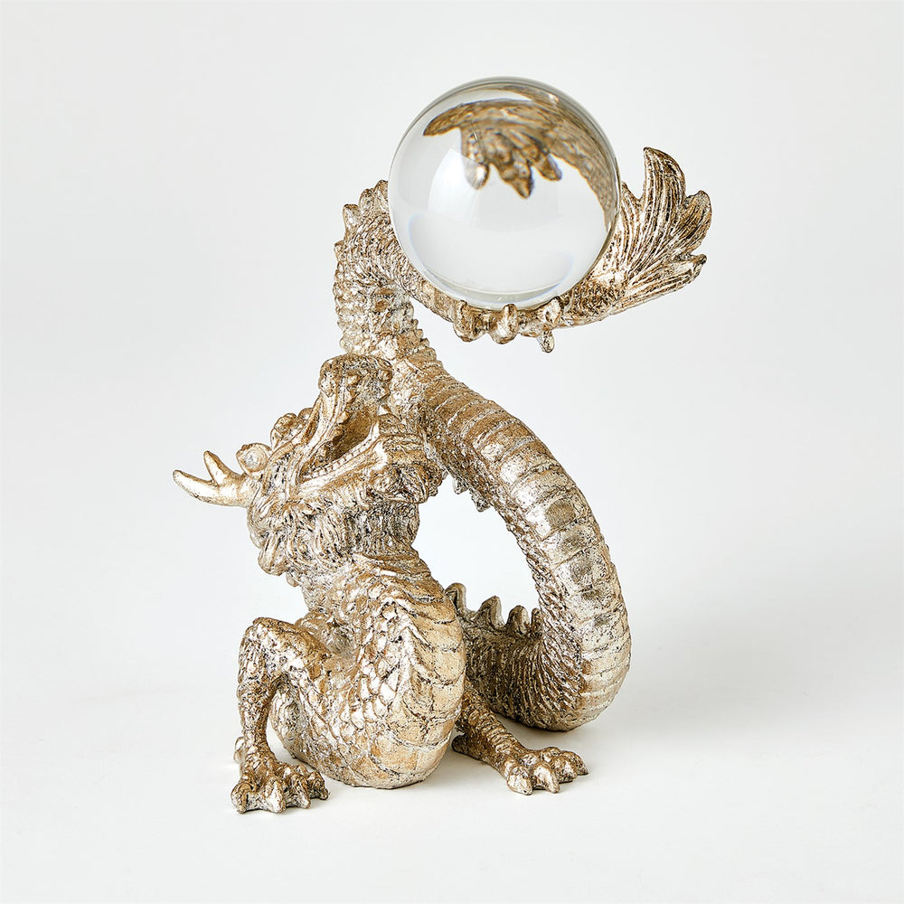 Dragon Holding Sphere-Global Views-GVSA-8.83053-Decorative ObjectsSilver leaf-2-France and Son