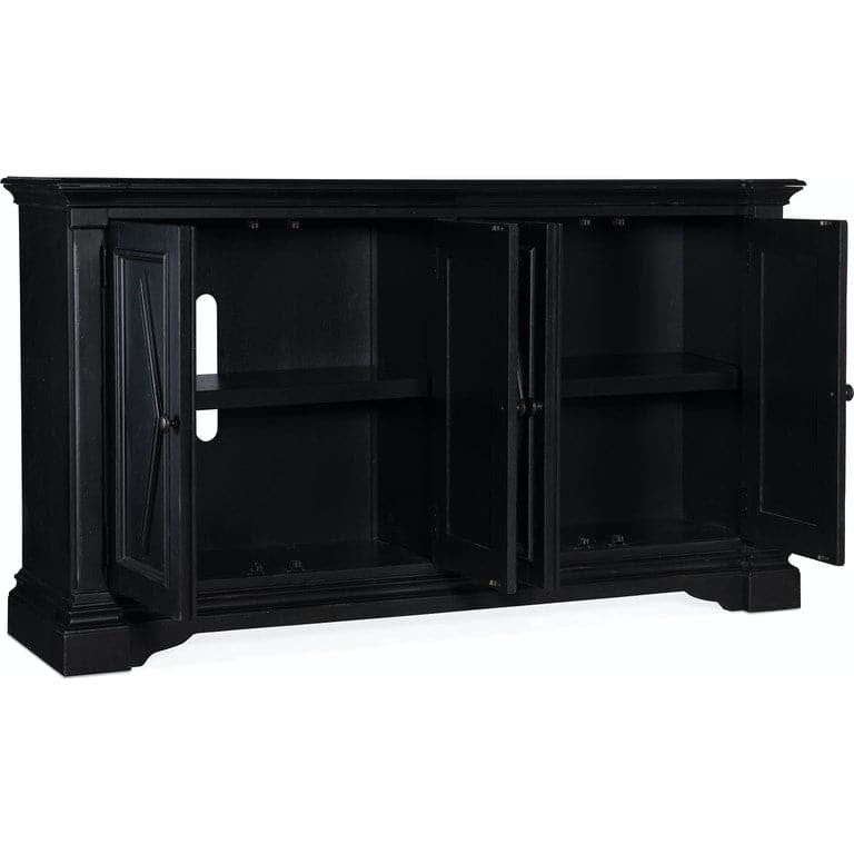 Commerce & Market Four-Door Cabinet-Hooker-HOOKER-7228-55007-99-Bookcases & CabinetsBlack painted finish-5-France and Son