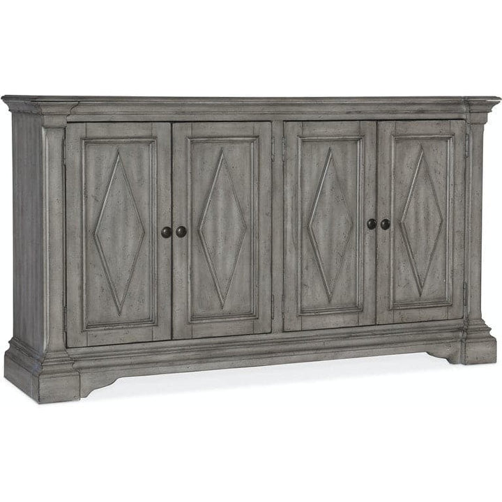 Commerce & Market Four-Door Cabinet-Hooker-HOOKER-7228-55008-95-Bookcases & CabinetsGray painted finish-2-France and Son