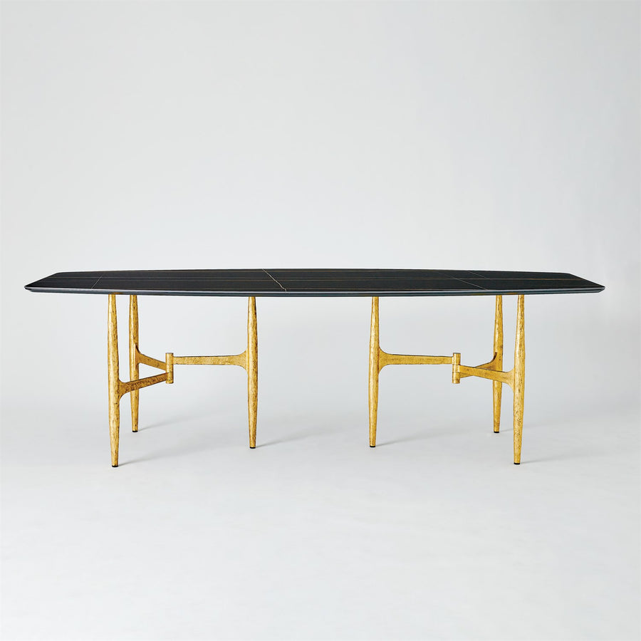 Radius Rectangle Table - Gold/Noir Lux Top-Global Views-GVSA-7.91579-Dining Tables-1-France and Son