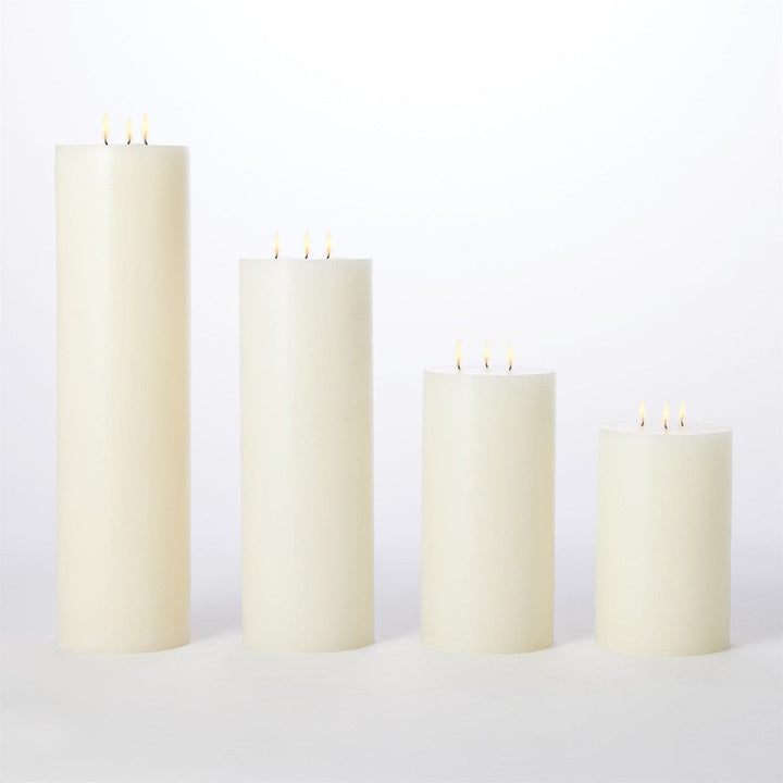 3 Wick Pillar Candle - Unscented-Global Views-GVSA-5162-Candle Holders6"-6 x 12-4-France and Son