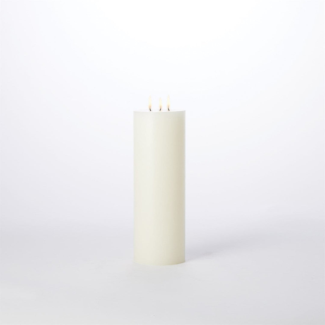 3 Wick Pillar Candle - Unscented-Global Views-GVSA-5160-Candle Holders5"-5 x 14-3-France and Son