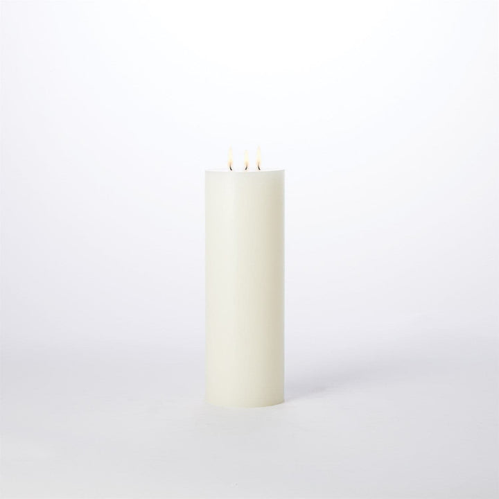 3 Wick Pillar Candle - Unscented-Global Views-GVSA-5160-Candle Holders5"-5 x 14-3-France and Son