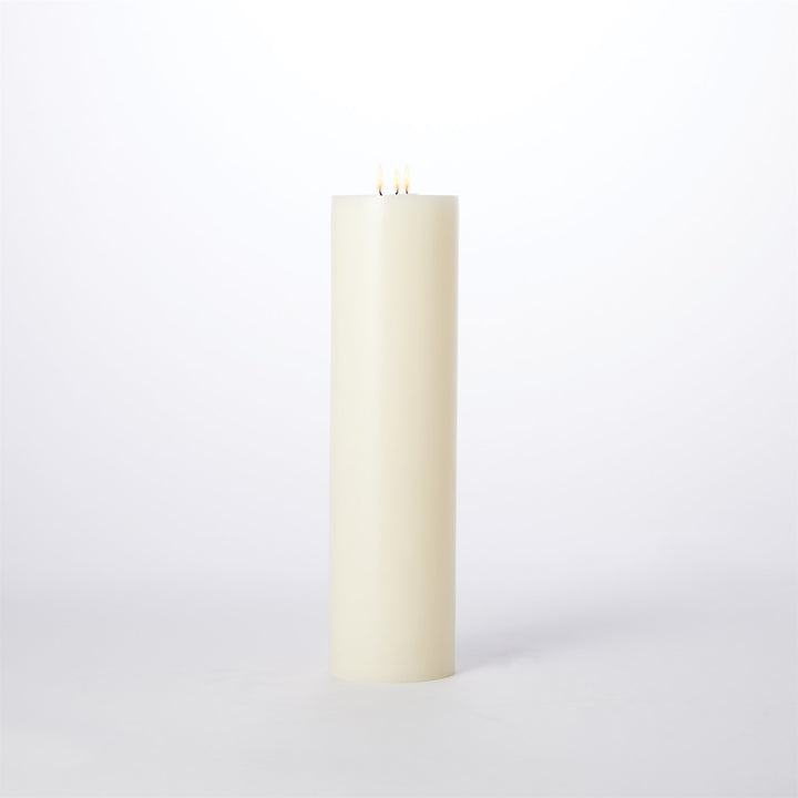 3 Wick Pillar Candle - Unscented-Global Views-GVSA-5161-Candle Holders5"-5 x 18-5-France and Son