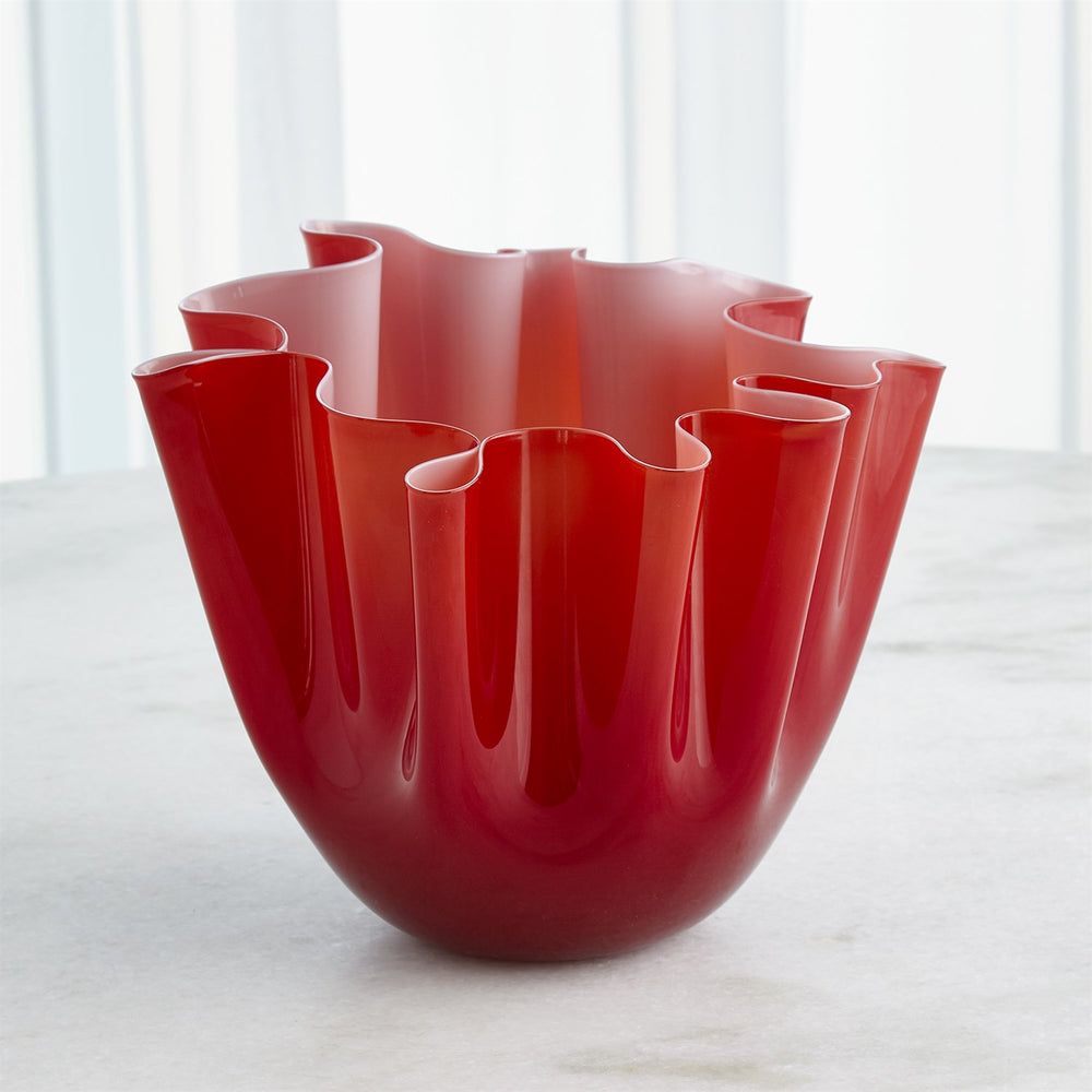 Handkerchief Vase - Large-Global Views-GVSA-3.31766-VasesLarge-Deep Red-2-France and Son