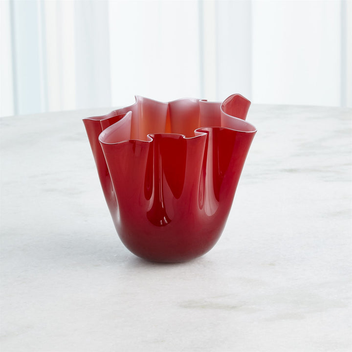 Handkerchief Vase-Global Views-GVSA-3.31767-VasesSmall-Deep Red-5-France and Son