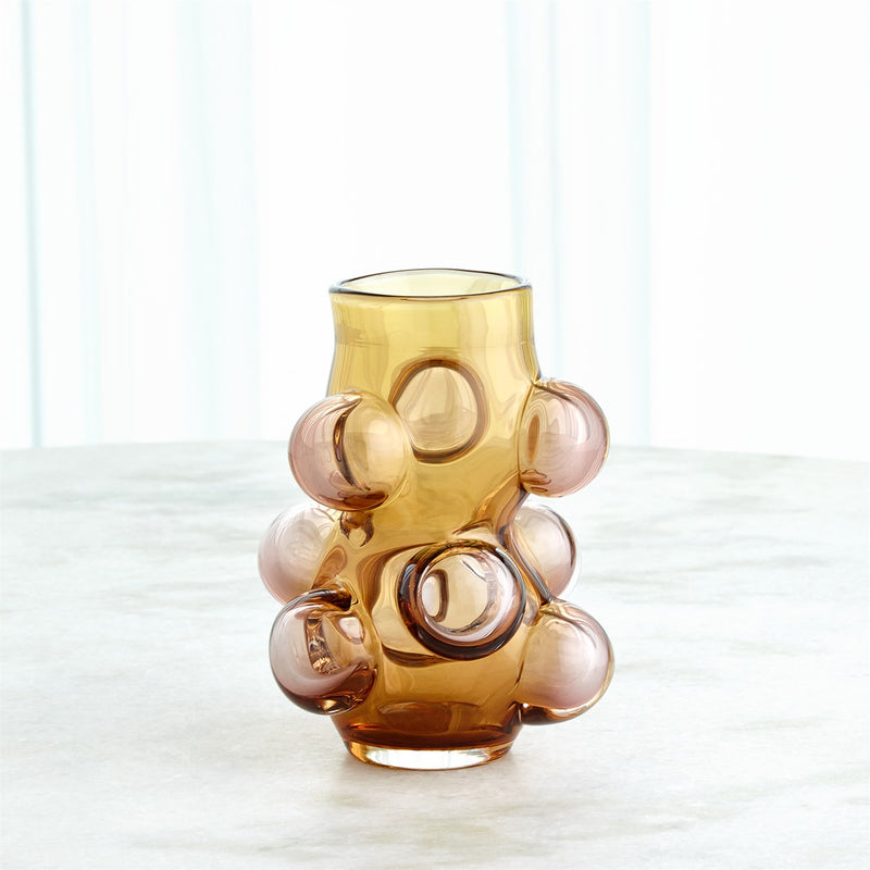 Bubbled Vase-Global Views-GVSA-6.60603-VasesSmall - Amber Blush-6-France and Son
