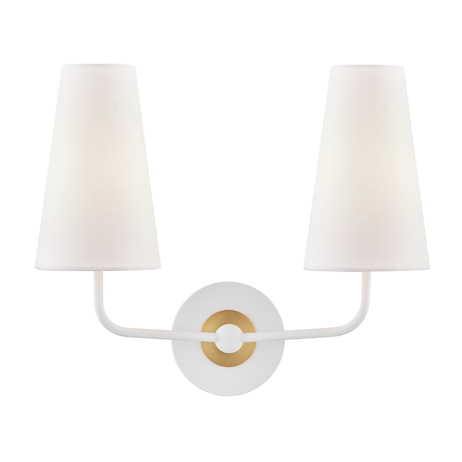 Merri 2 Light Wall Sconce-Mitzi-HVL-H318102-AGB/WH-Outdoor Wall SconcesAged Brass/Soft Off White-1-France and Son