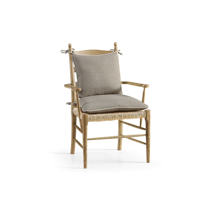Doppler Ladder Back Arm Chair-Jonathan Charles-JCHARLES-003-2-000-WNC-Dining ChairsGrey - Brown - Oak Finish-11-France and Son