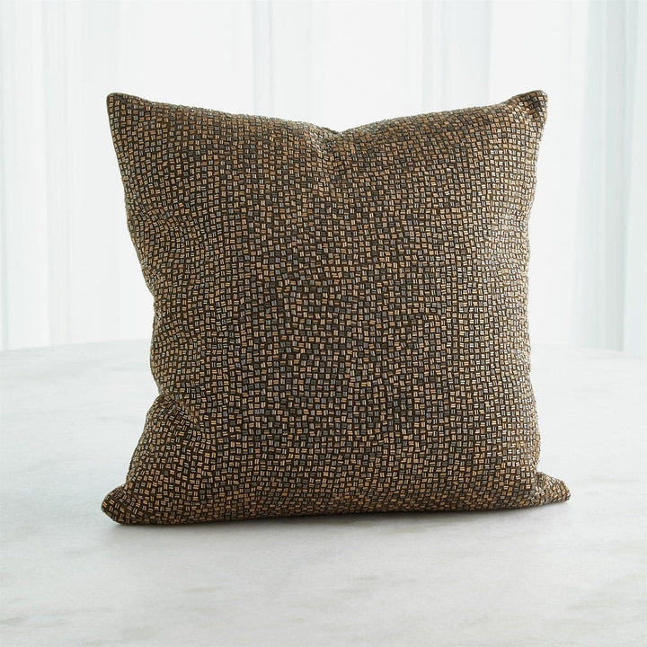 Bugle Beaded Pillow - Gold/Gunmetal-Global Views-GVSA-7.91559-Pillows-1-France and Son