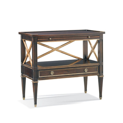 Continental Bedside Table-Hickory White-HICW-735-73-NightstandsBrown with Gold Veneer-1-France and Son