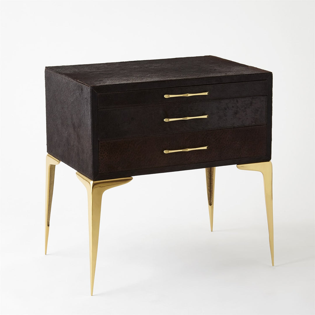 Stiletto Bedside Table-Global Views-GVSA-9.92719-Side TablesBlack Hair-on-Hide-6-France and Son