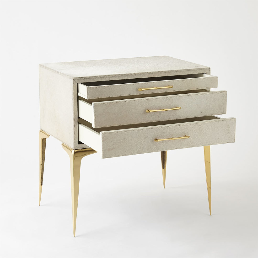 Stiletto Bedside Table-Global Views-GVSA-9.92724-Side TablesWhite Hair-on-Hide-5-France and Son