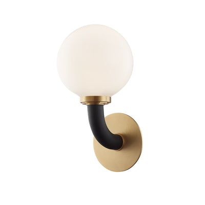 Werner Black Wall Sconce-Hudson Valley-HVL-3631-AGB/BK-Wall LightingAged Brass-1-France and Son