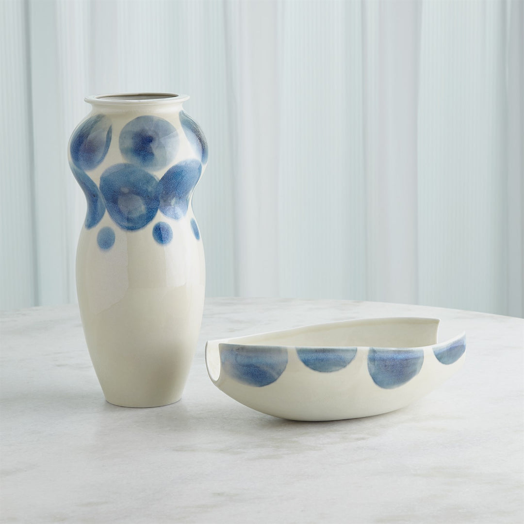 Spots Vase & Bowl-Global Views-GVSA-7.10588-DecorVase-White w/Taupe Spots-4-France and Son