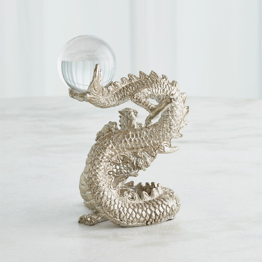 Dragon Holding Sphere-Global Views-GVSA-8.83053-Decorative ObjectsSilver leaf-3-France and Son