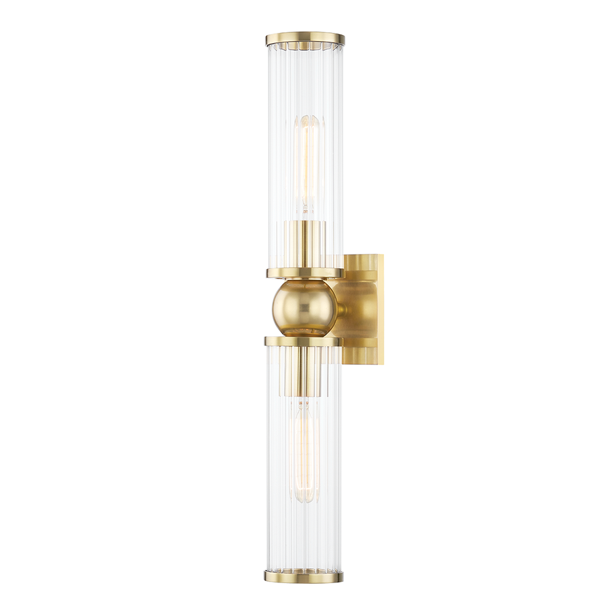Malone - 2 Light Wall Sconce-Hudson Valley-HVL-5272-AGB-Wall LightingAged Brass-1-France and Son