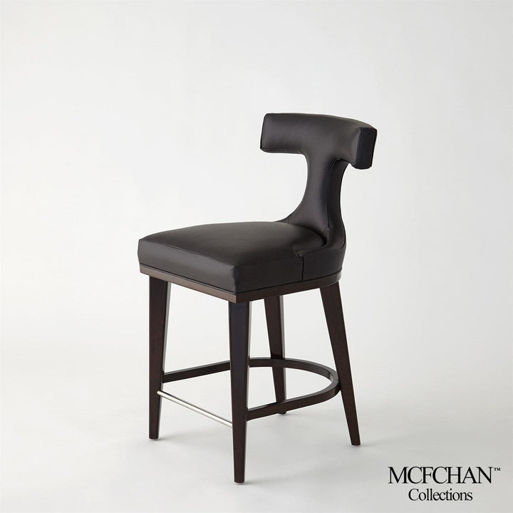 Anvil Back Stools-Global Views-GVSA-MC-2520-Stools & OttomansBlack Leather-Counter Stool-7-France and Son
