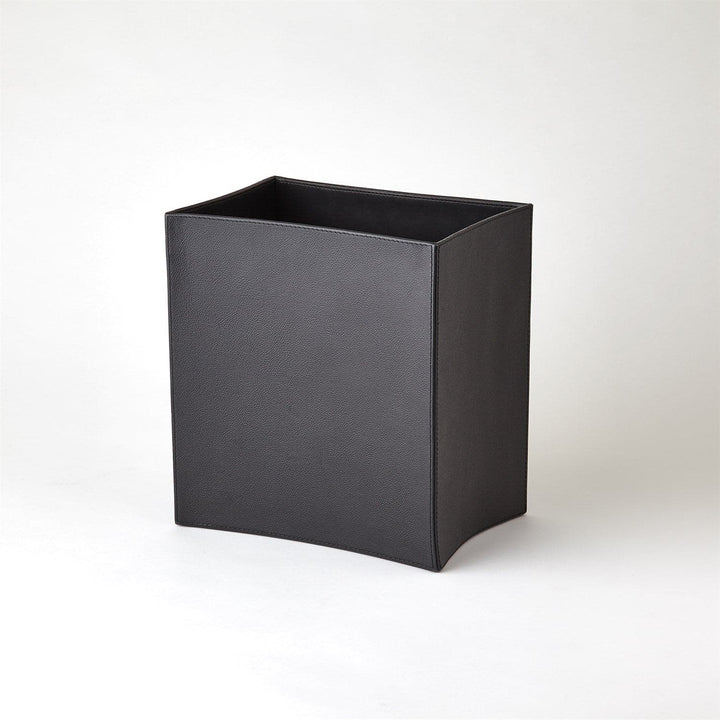 Folded Leather Wastebasket-Global Views-GVSA-9.92597-Baskets & Boxesivory-7-France and Son