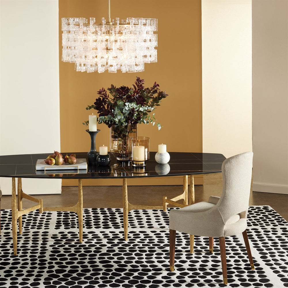 Radius Rectangle Table - Gold/Noir Lux Top-Global Views-GVSA-7.91579-Dining Tables-2-France and Son
