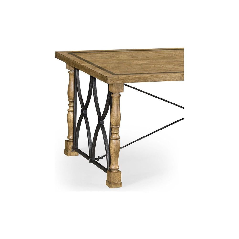 Coffee Tables Small English Brown Oak & Iron Coffee Table