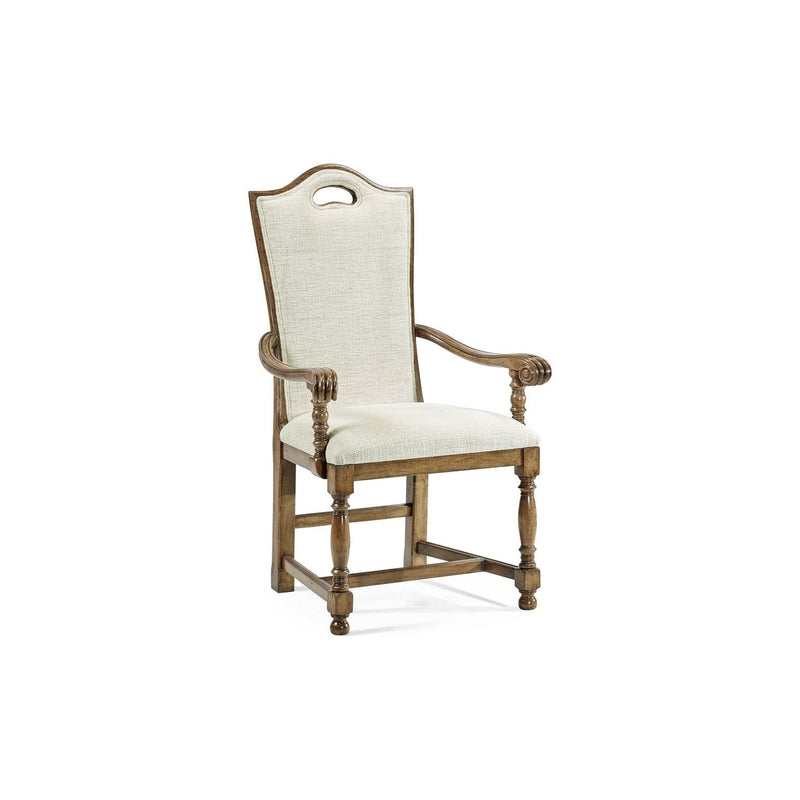 Casual High Back Arm Chair-Jonathan Charles-JCHARLES-493381-AC-DTM-F400-Dining ChairsMedium Driftwood & Shambala-9-France and Son
