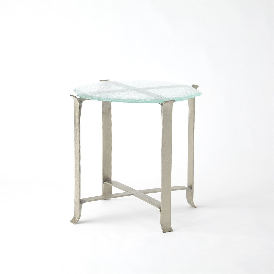 Melting Glass Side Table-Global Views-GVSA-9.93856-Side TablesNickel-4-France and Son