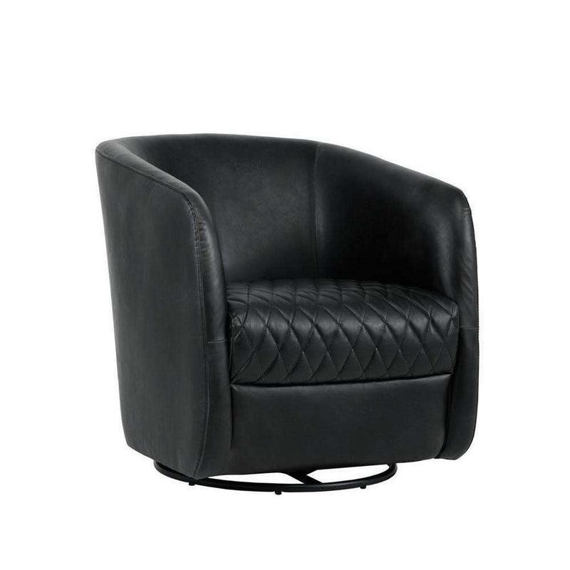 Dax Swivel Club Chair-Sunpan-SUNPAN-102260-Lounge ChairsBlack-7-France and Son