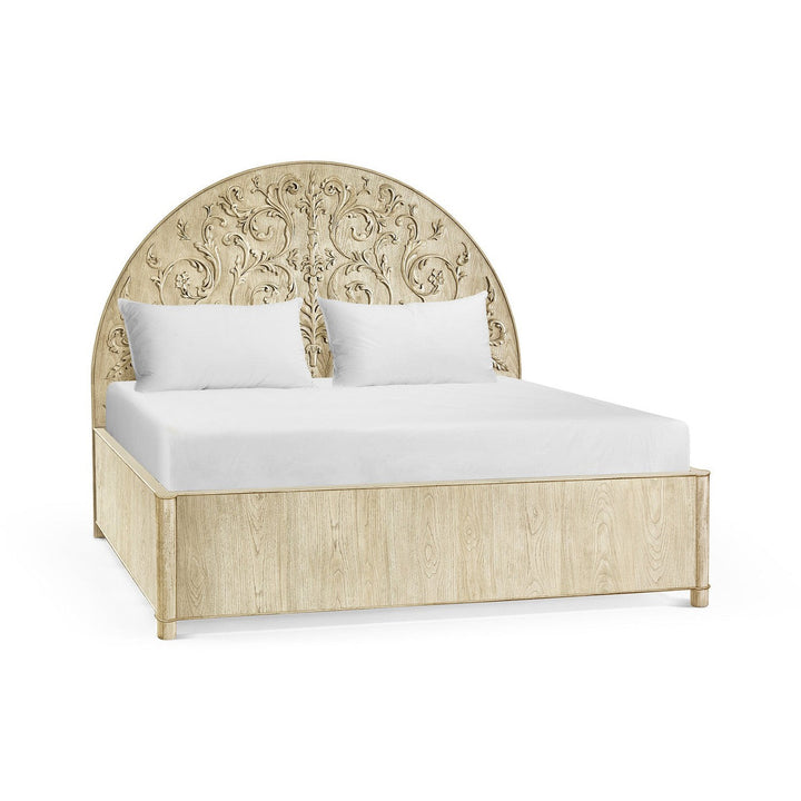 Moon Flower Carved Bed-Jonathan Charles-JCHARLES-004-1-116-STO-Beds-1-France and Son