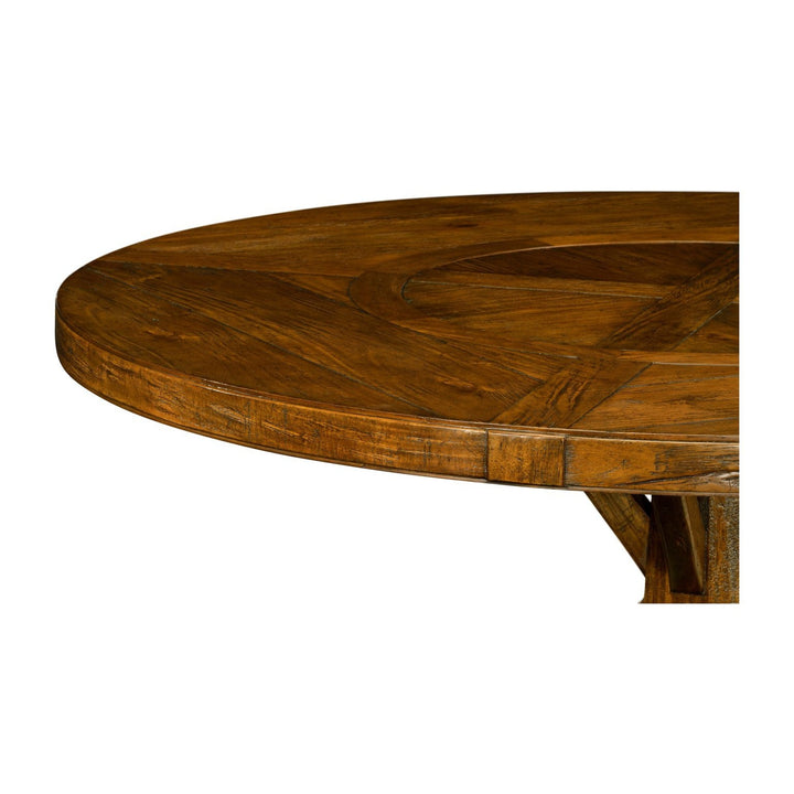 Circular Dining Table-Jonathan Charles-JCHARLES-491086-48D-CFW-Dining TablesCountry Walnut-48" Without Inbuilt Lazy Susan-29-France and Son