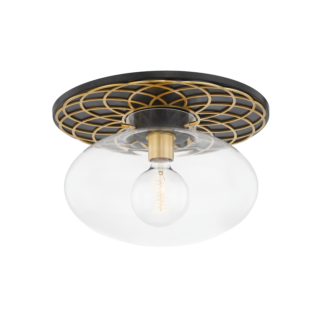 New Paltz - 1 Light Semi Flush-Hudson Valley-HVL-1418-AOB-Flush MountsAged Old Bronze-2-France and Son