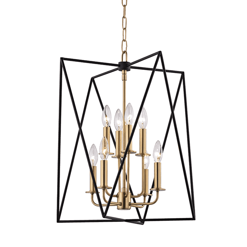 Laszlo 8 Light Pendant Aged Brass-Hudson Valley-HVL-1118-AGB-Pendants-1-France and Son