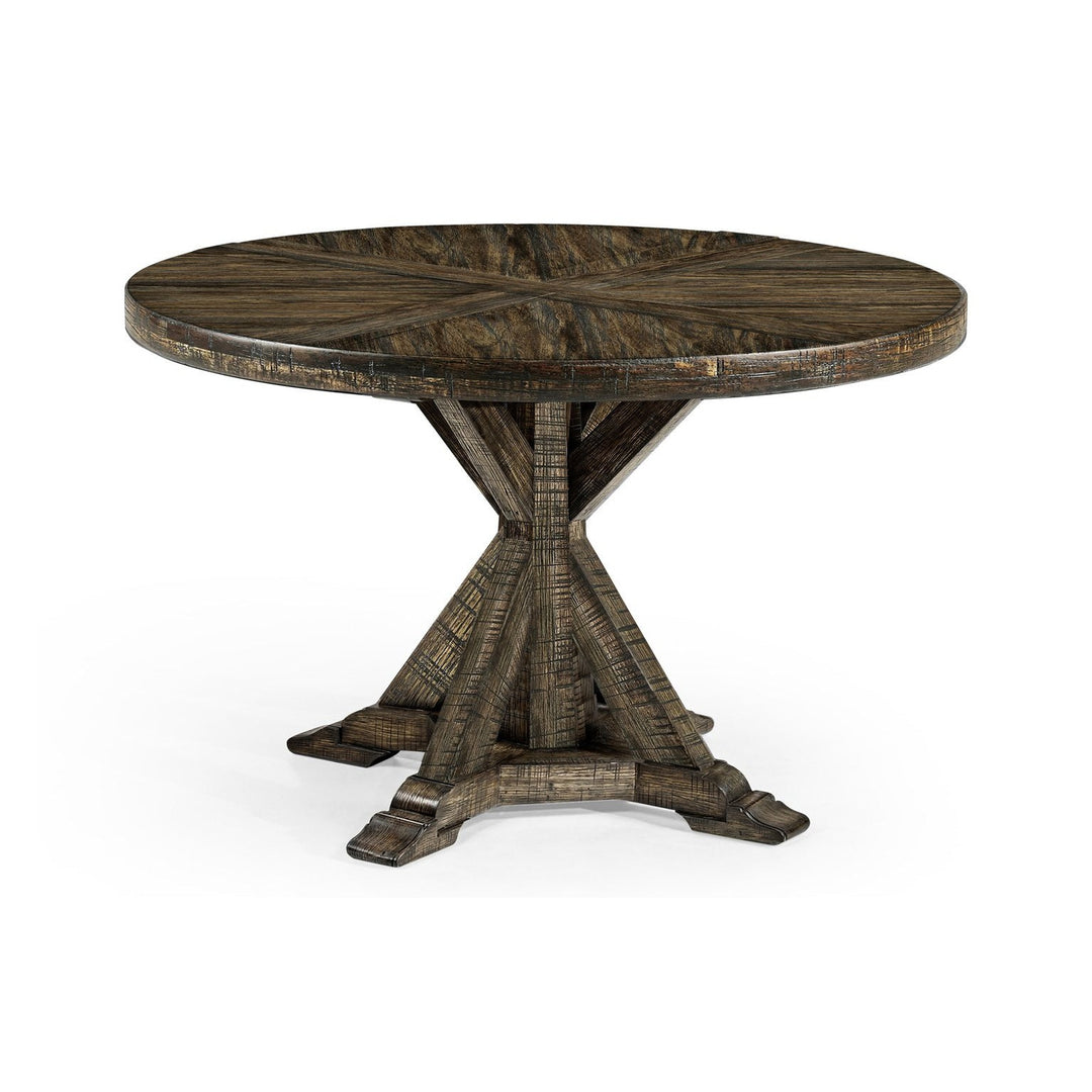Circular Dining Table-Jonathan Charles-JCHARLES-491086-48D-CFW-Dining TablesCountry Walnut-48" Without Inbuilt Lazy Susan-10-France and Son