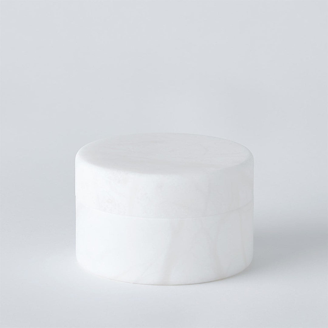 Cilindro Alabaster Box-Global Views-GVSA-7.30230-Baskets & BoxesSmall-White-8-France and Son