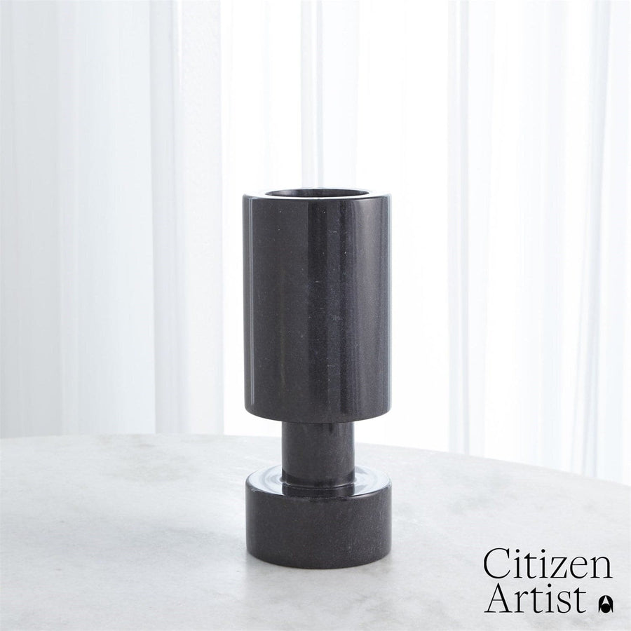 Luc Vase - Black Marble-Global Views-GVSA-FDS9.90028-Candle Holders-1-France and Son