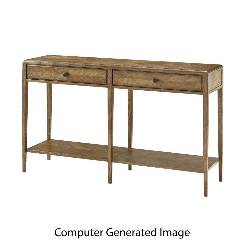 Nova Two Frieze Drawers Console Table-Theodore Alexander-THEO-TAS53037.C253-Console Tables-1-France and Son