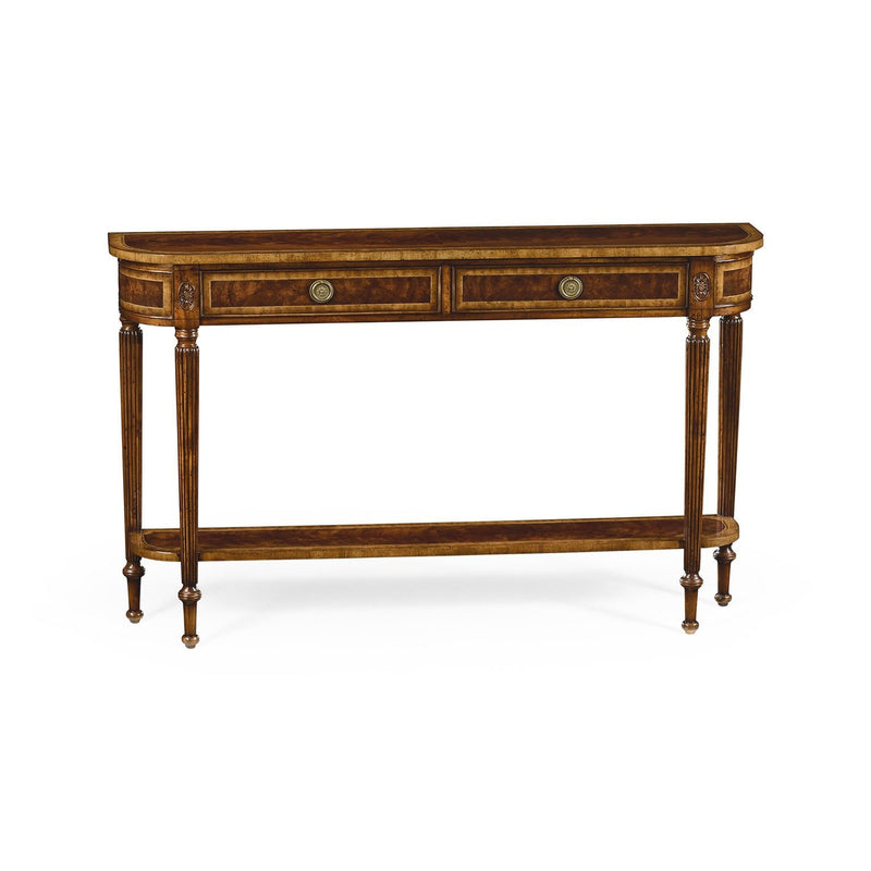 Regency Console with Shelf-Jonathan Charles-JCHARLES-494600-MAH-Console TablesMahogany-1-France and Son