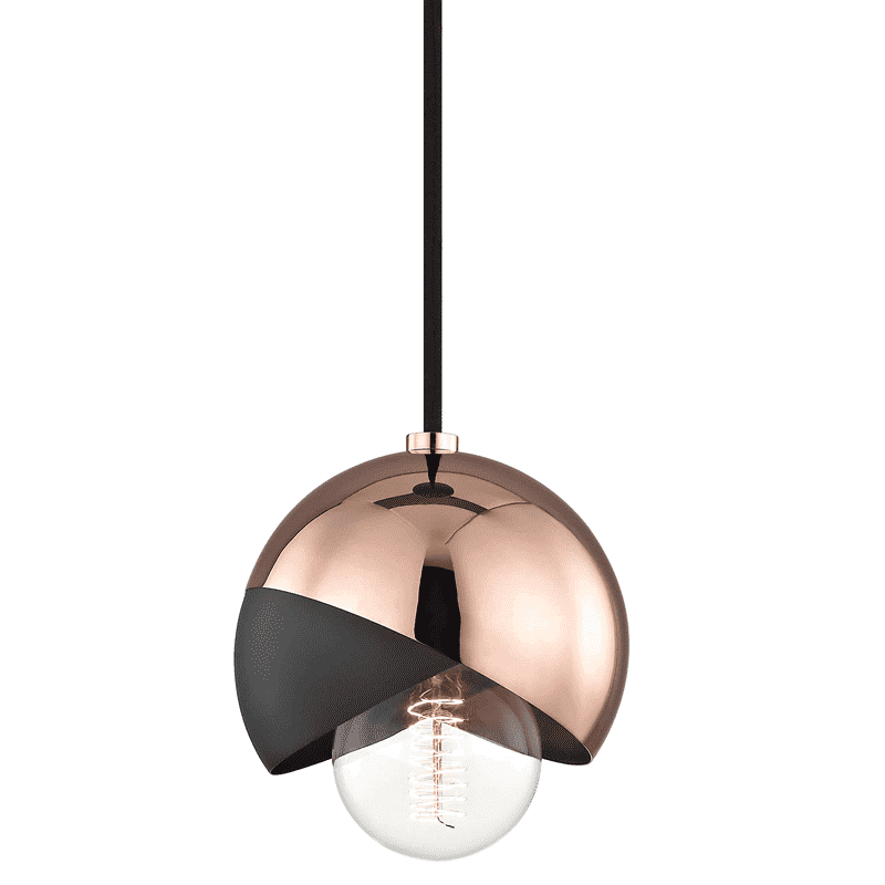 Emma 1 Light Pendant-Mitzi-HVL-H168701-POC/BK-PendantsPolished Copper/Black-3-France and Son